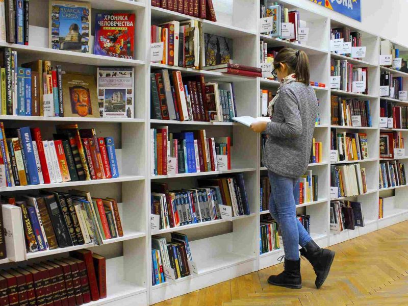 A girl in Library